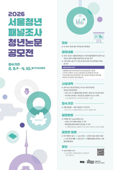 2026 서울청년패널조사 청년논문 공모전  